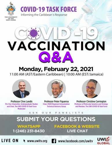 You are Invited: The UWI COVID-19 Task Force presents a COVID-19 Vaccination Q&A