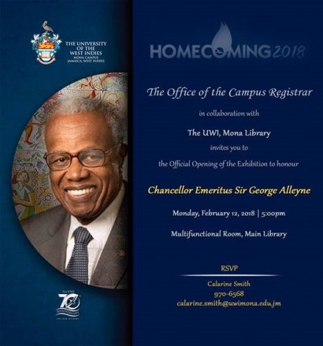 The Official Opening of the Exhibition to Honour Chancellor Emeritus Sir George Alleyne